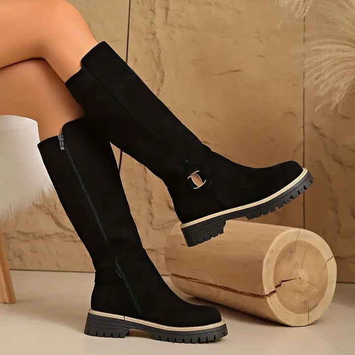 Laneya - Knee High Zipper Boots