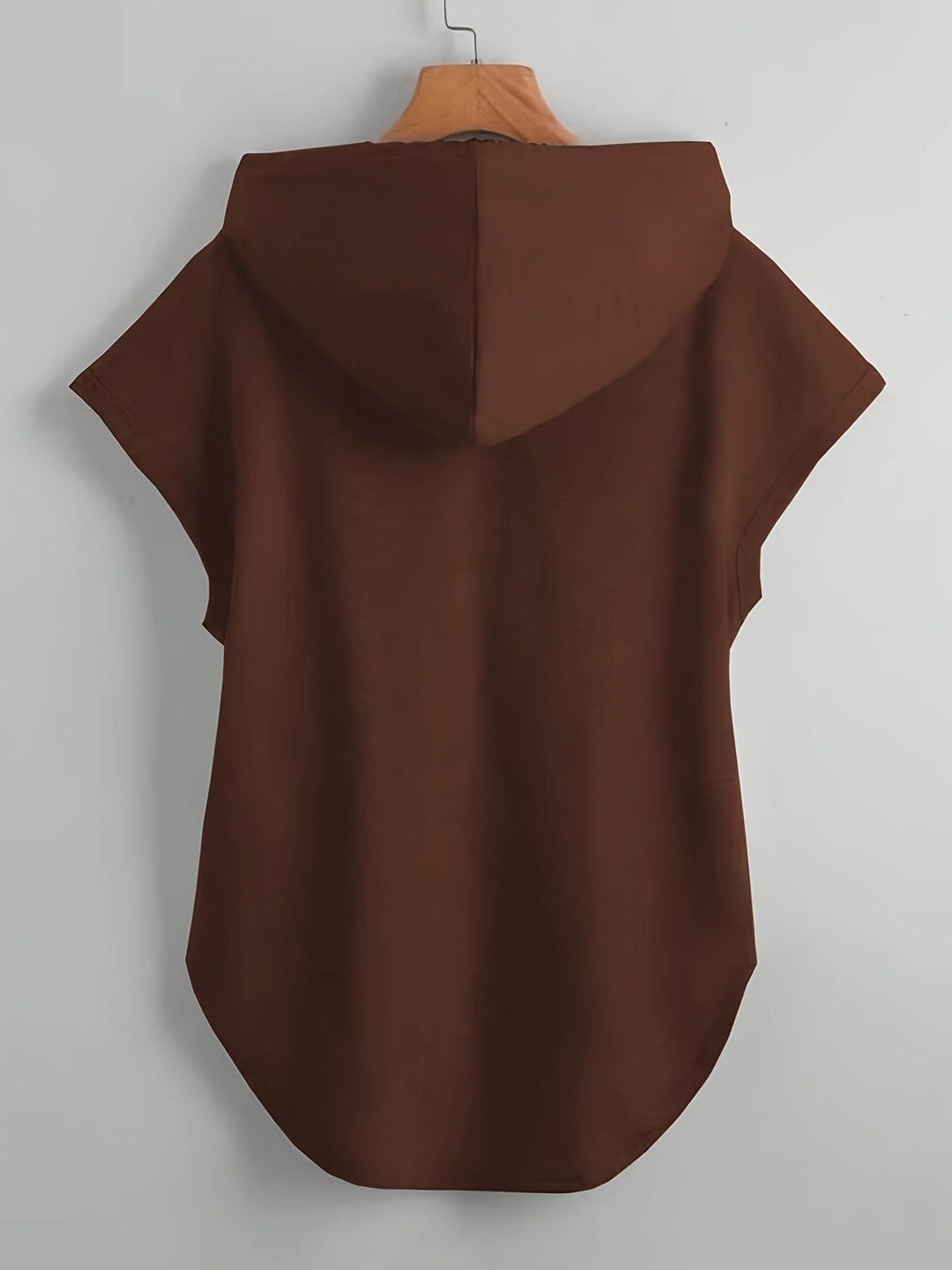 Matthias - Casual Asymmetrical Hem Hooded T-Shirt
