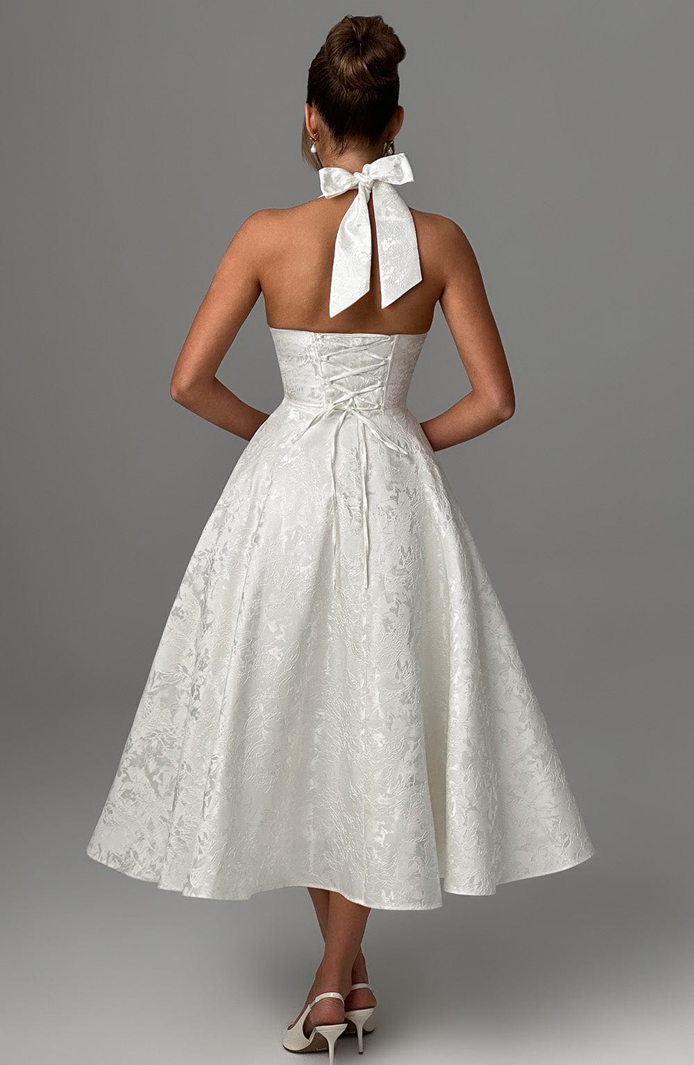 Myra - Fashionable Halter Neckline Midi Dress