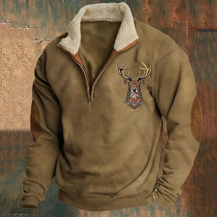 Vectorglide - Elegant Deer Print Sweatshirt