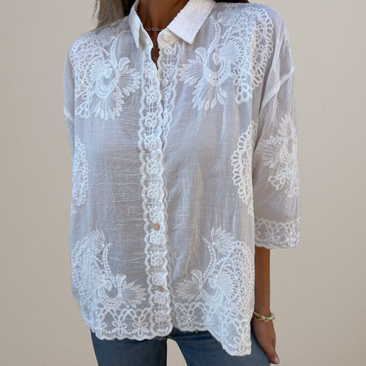 Nalini - Elegant Lace Embroidered Blouse