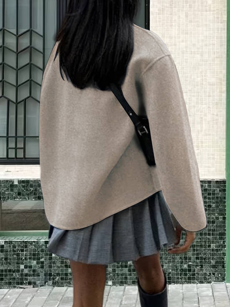 Deanne - Elegant Double Breasted Beige Coat