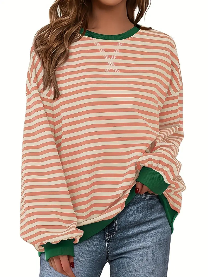 Nirina - Long Sleeve Striped Print Shirt