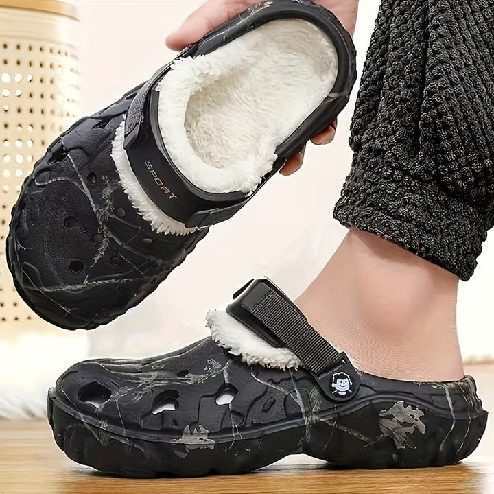 Fluxshield - Fleece Lined Camouflage Clogs with Adjustable Straps