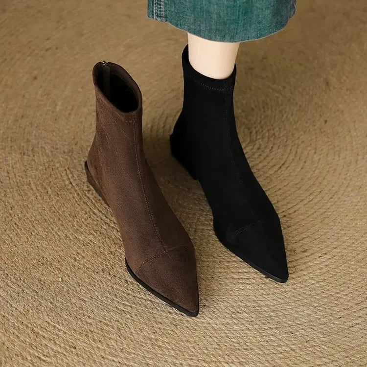 Palelle - Suede Ankle Boots With Pointed Toe