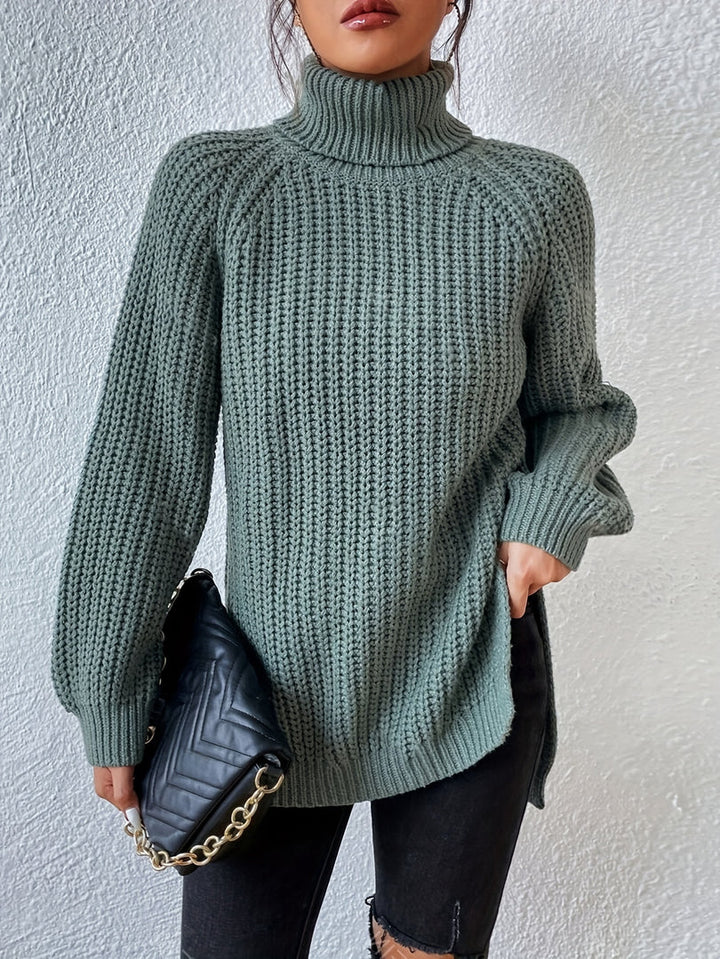Yvaiinura - Knit Turtleneck Long Sleeve Sweater