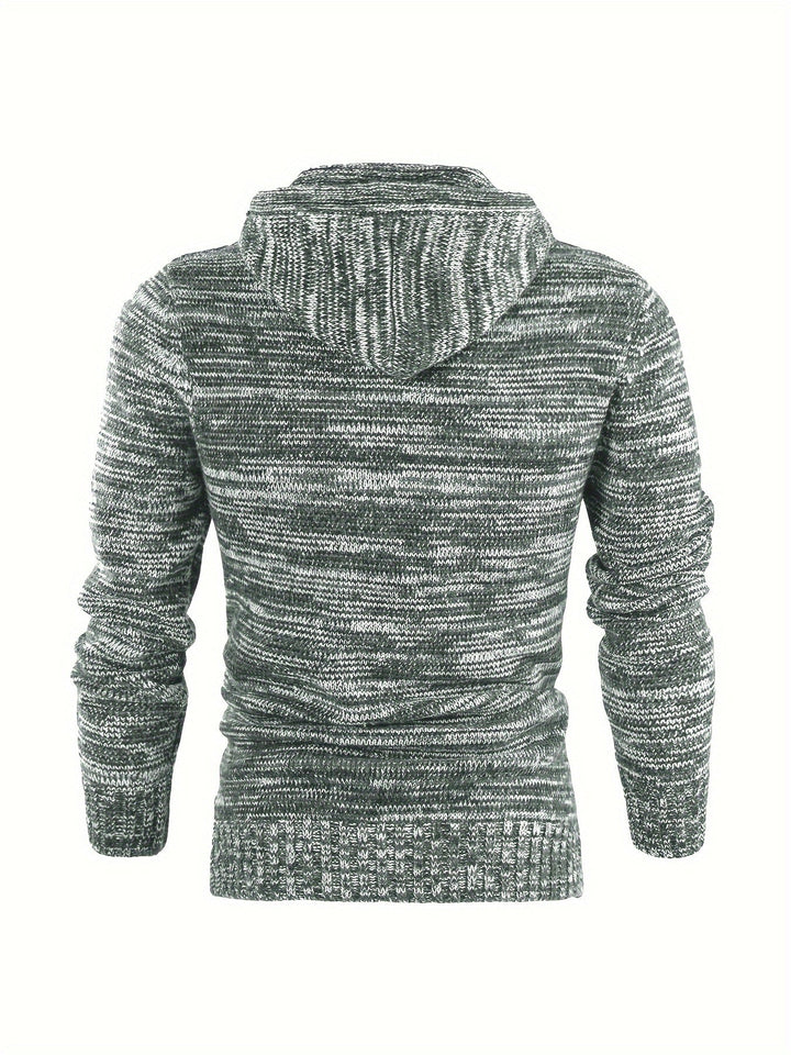 Damiaan - Casual Long Sleeve Knitted Hoodie