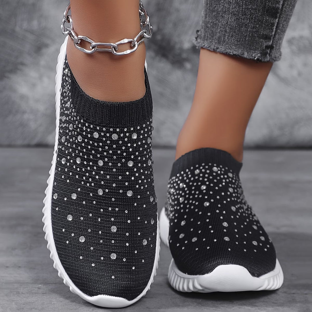 Noveuuya - Comfortable Sneaker With Rhinestone