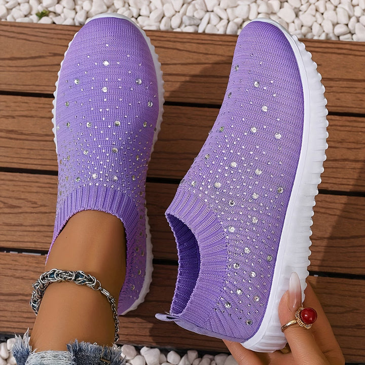 Noveuuya - Comfortable Sneaker With Rhinestone