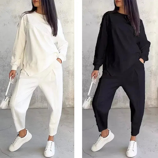 Velea - Casual Long Sleeve Sweatshirt and Jogger Set