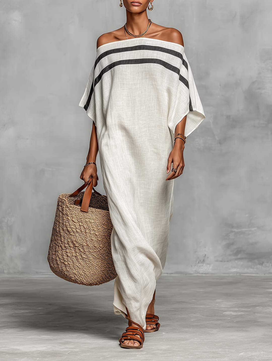 Vilina - Minimalist Linen Maxi Dress