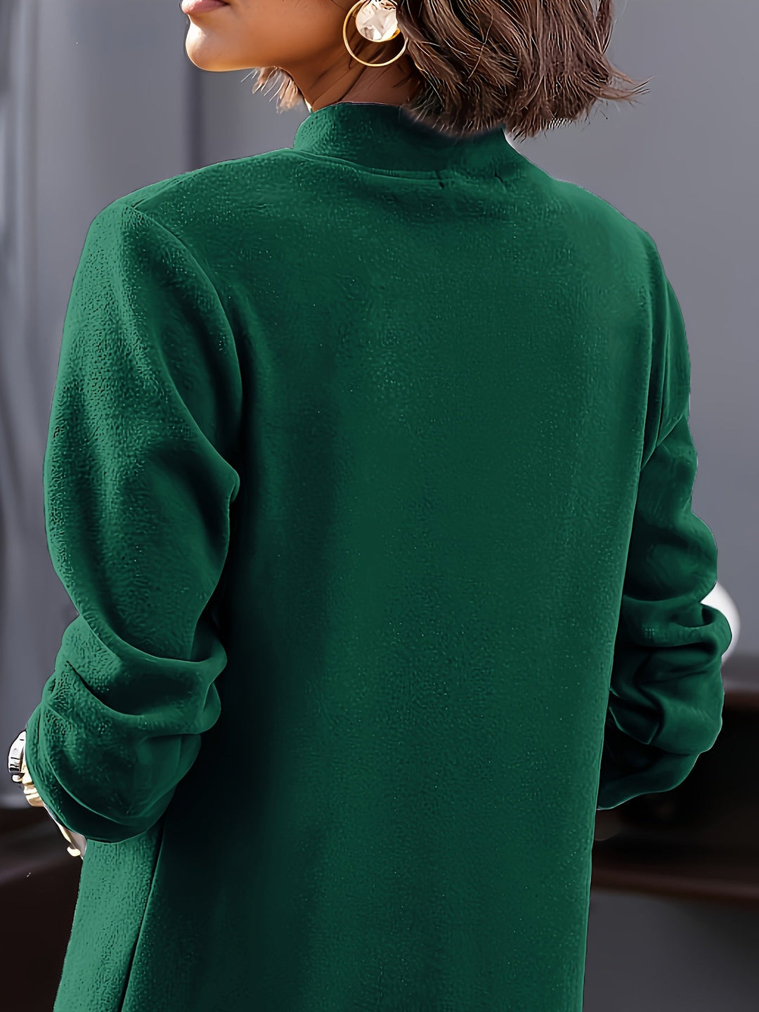 Florette - Casual Long Sleeve V-Neck Collar Top