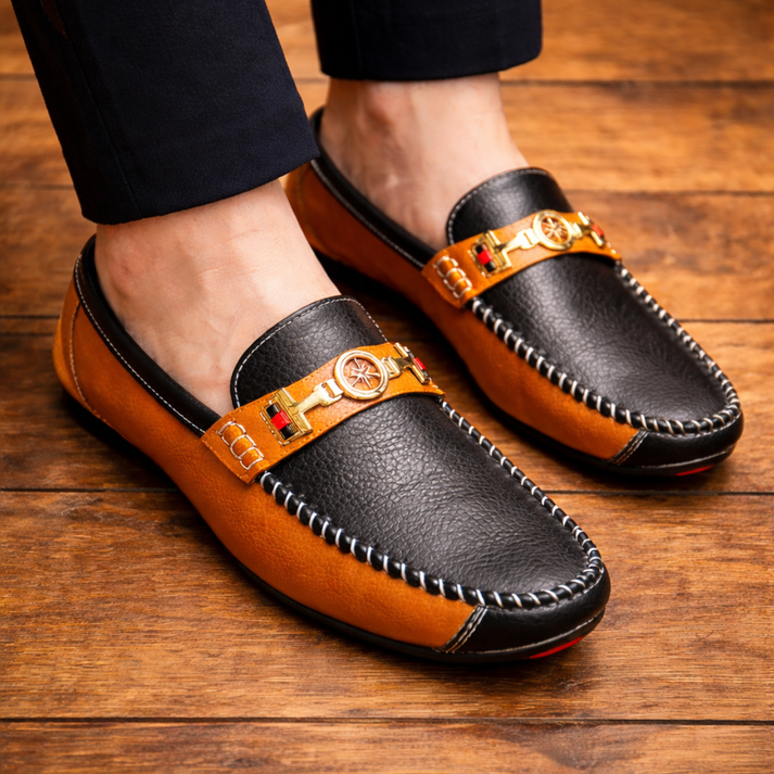 Manuel - Modern Two-Tone Leather Loafers