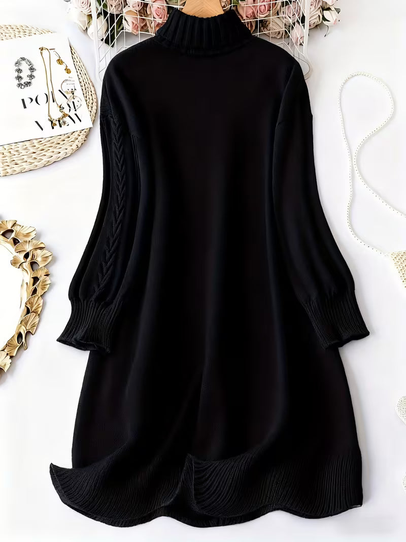 Zaraina - Comfortable Long Sleeve Sweater Dress