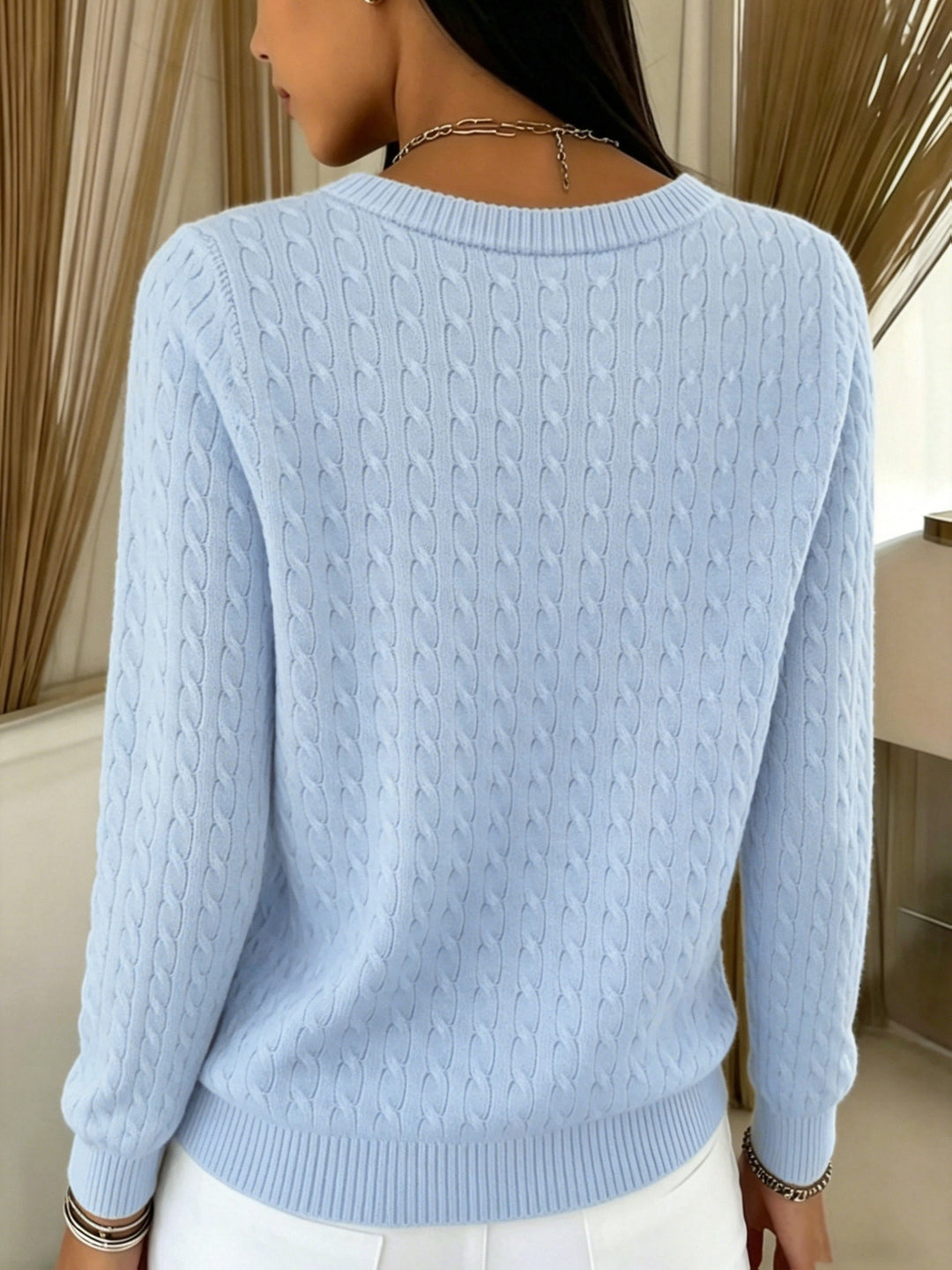 Lauroiana - Cable Knit Cardigan With Buttons