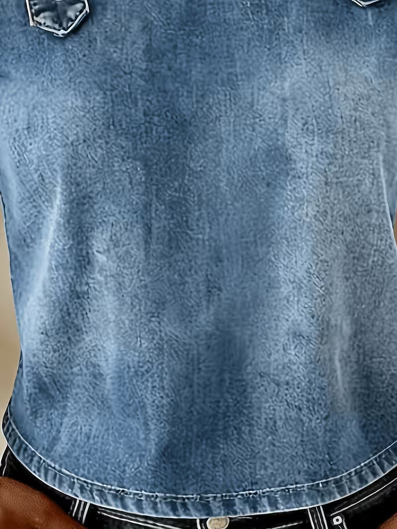 Kenya - Denim Off-Shoulder Short Sleeve Top