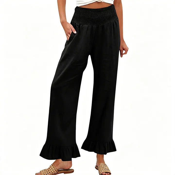 Moriom - Cotton Boho Ruffled Lounge Pant