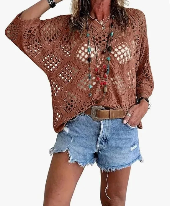 Raissa - Knitted V‐Neck Top