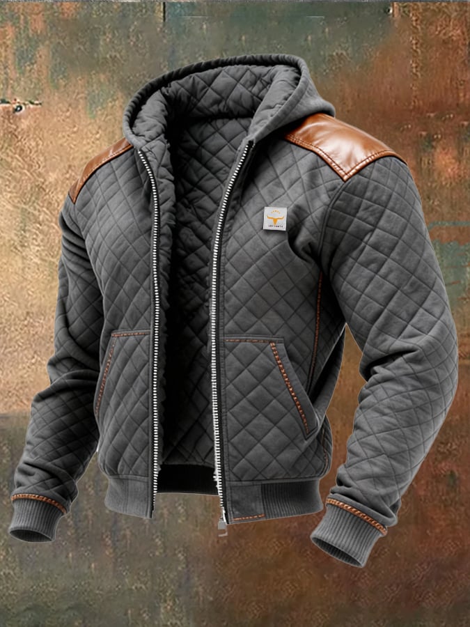 Ayrton - Leather Jacket with Insulation and Zipper