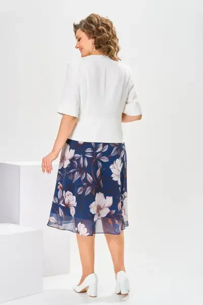 Barnes - Floral Print Midi Dress With Jacket