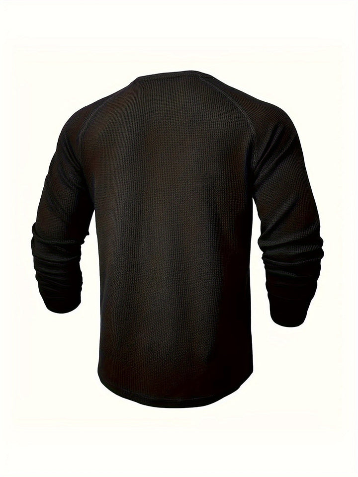 Jarik - Textured Long Sleeve Henley T-Shirt