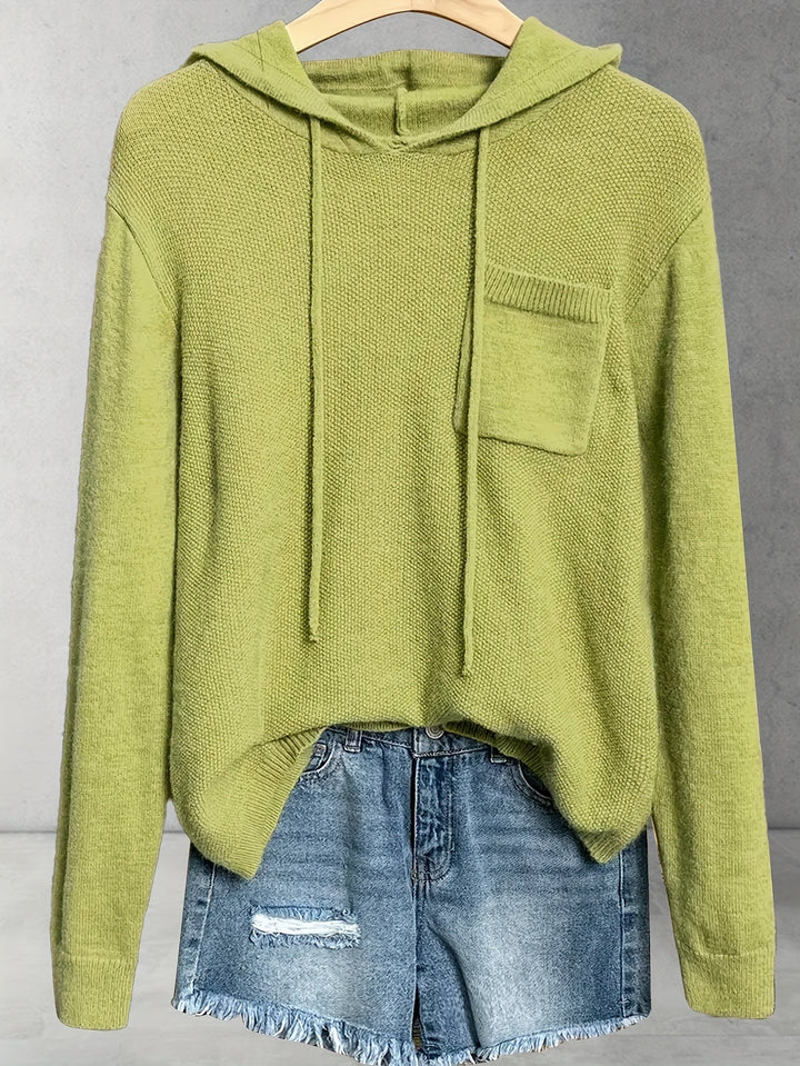 Nena -  Casual Long Sleeve Hoodie With Front Pocket