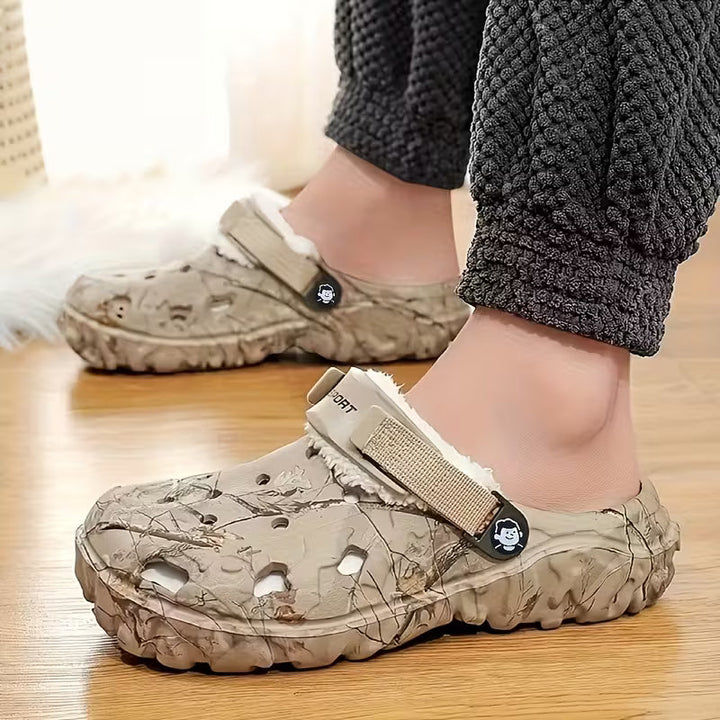 Fluxshield - Fleece Lined Camouflage Clogs with Adjustable Straps