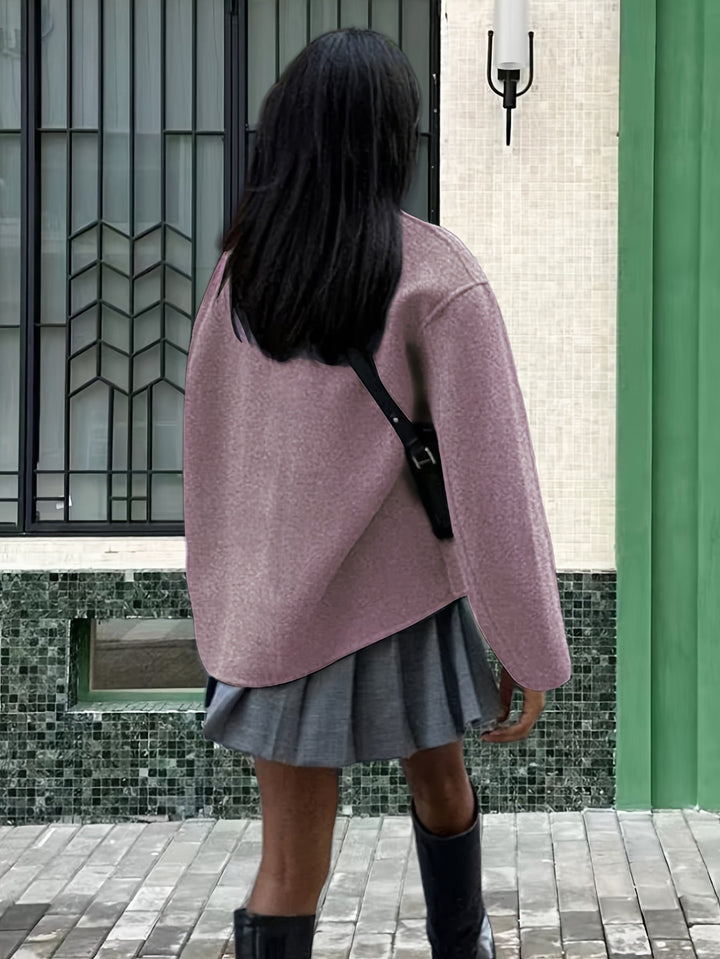 Deanne - Elegant Double Breasted Beige Coat