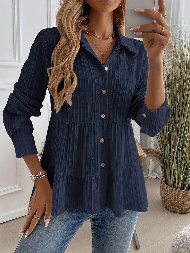 Majlinda - Stylish Long Sleeve Shirt With Button