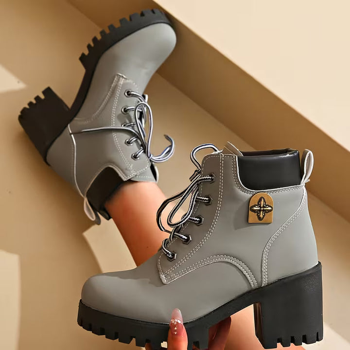Paletta - Lace-Up Chunky Heel Ankle Boots