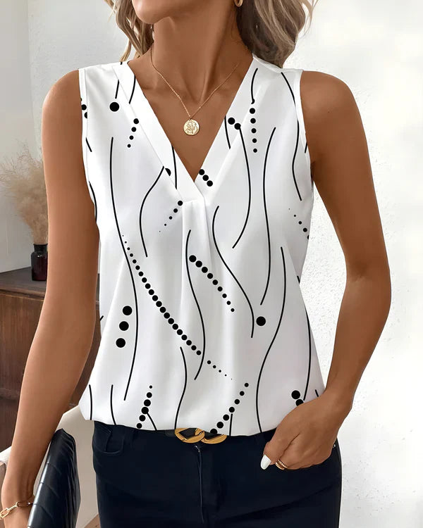 Thea - Sleeveless Blouse With V Neck