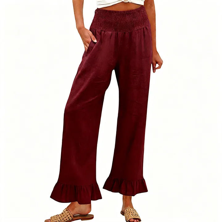 Moriom - Cotton Boho Ruffled Lounge Pant