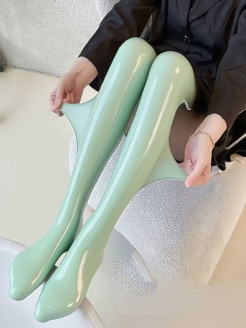 Bekah - High Shine Stretch Footed Tights