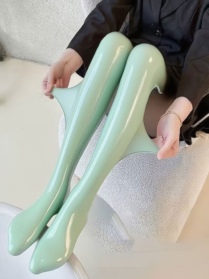 Bekah - High Shine Stretch Footed Tights