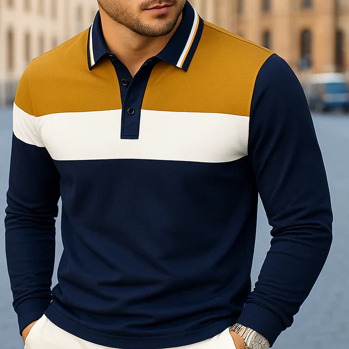 Chousein - Casual Long Sleeve Polo Shirt