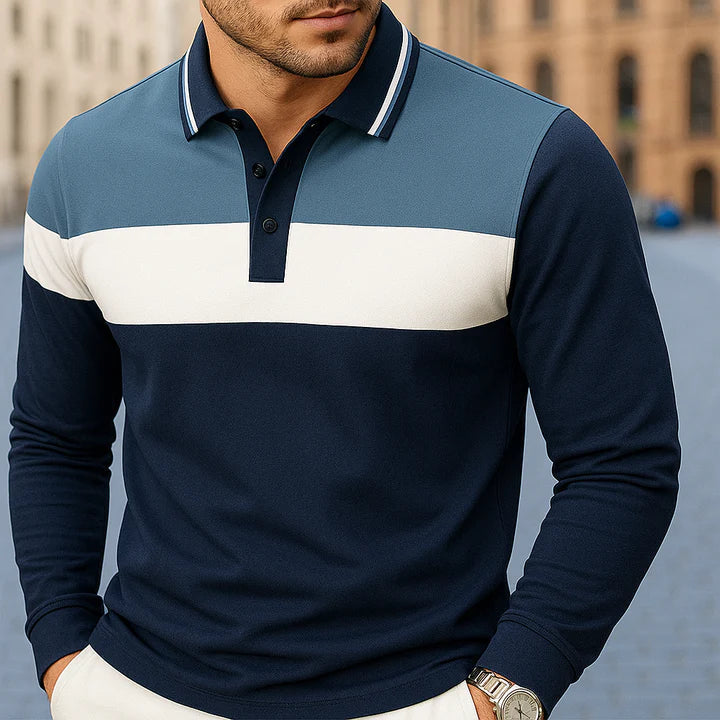 Chousein - Casual Long Sleeve Polo Shirt