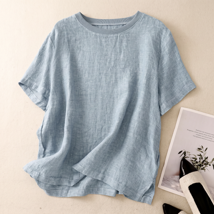 Nayna - Linen Short Sleeve Top