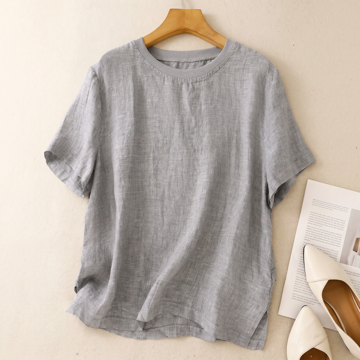 Nayna - Linen Short Sleeve Top