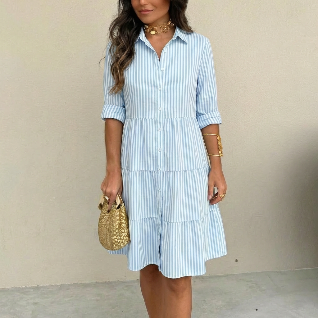 Renatia - Striped Button Up Dress