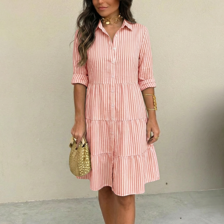 Renatia - Striped Button Up Dress