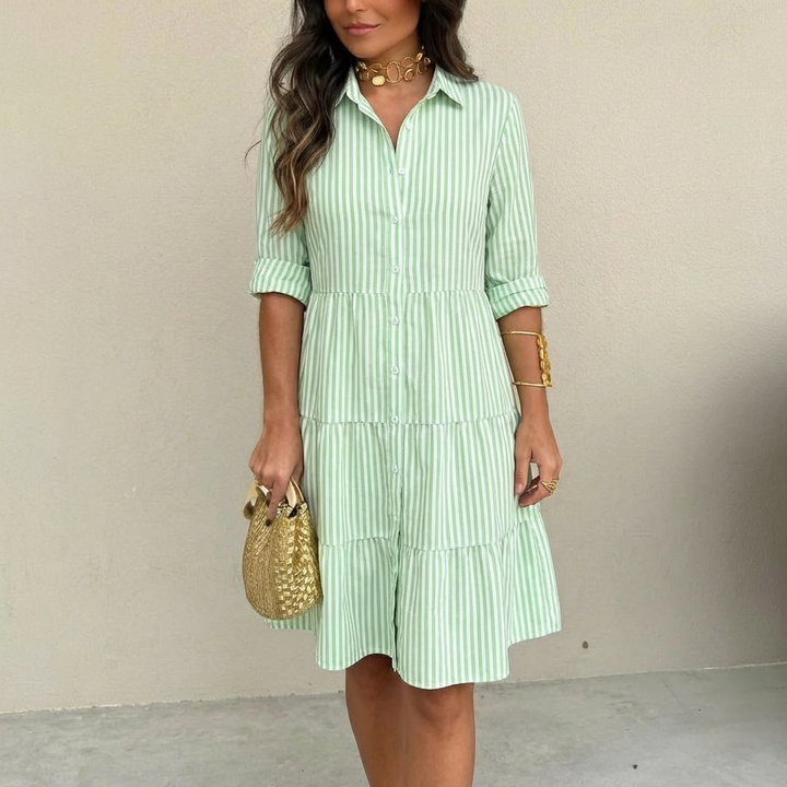 Renatia - Striped Button Up Dress