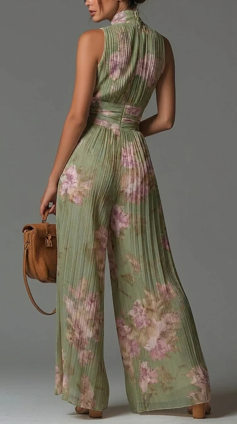 Perrine - Pleated Chiffon Jumpsuit