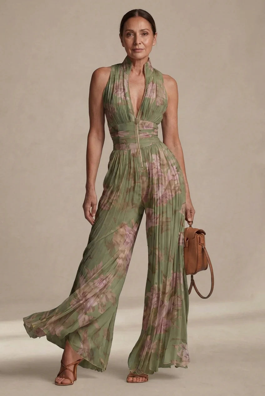 Perrine - Pleated Chiffon Jumpsuit