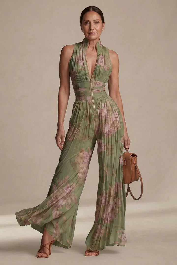 Perrine - Pleated Chiffon Jumpsuit