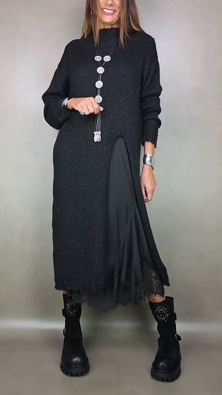 Jesika - Stylish Long Sweater With Dress