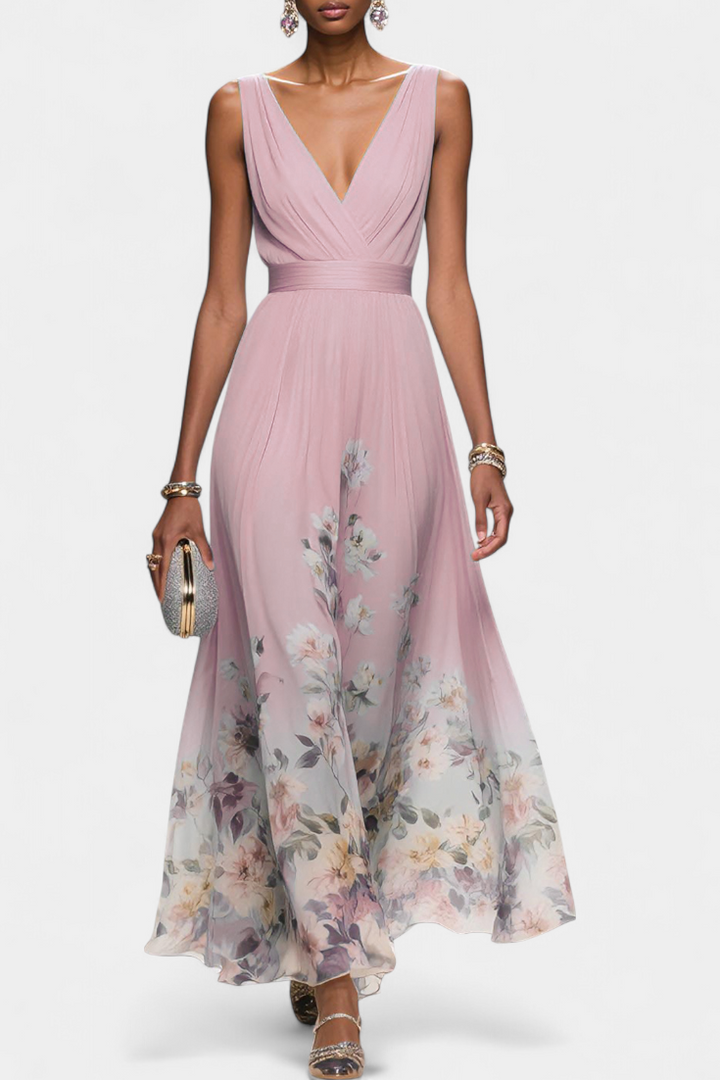 Saulina - Sleeveless Floral Maxi Dress