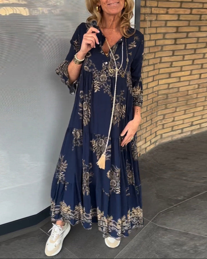 Hypatia - Vintage V Neck Dress