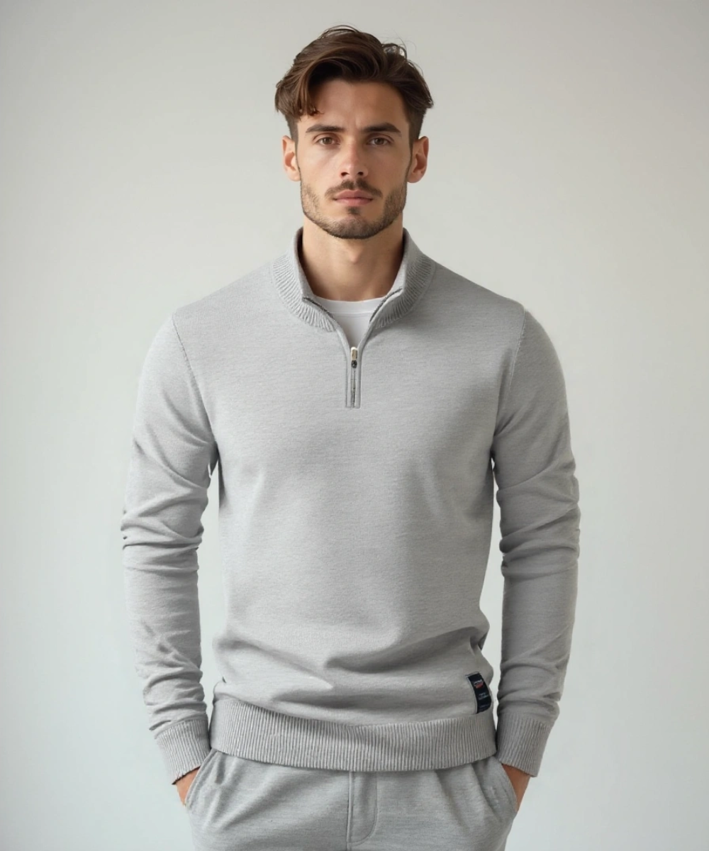 Stoyan - Half Zip Knitted Sweater