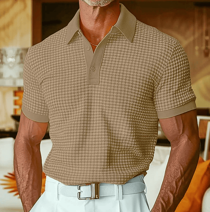 Ishaan - Textured Checked Polo Shirt