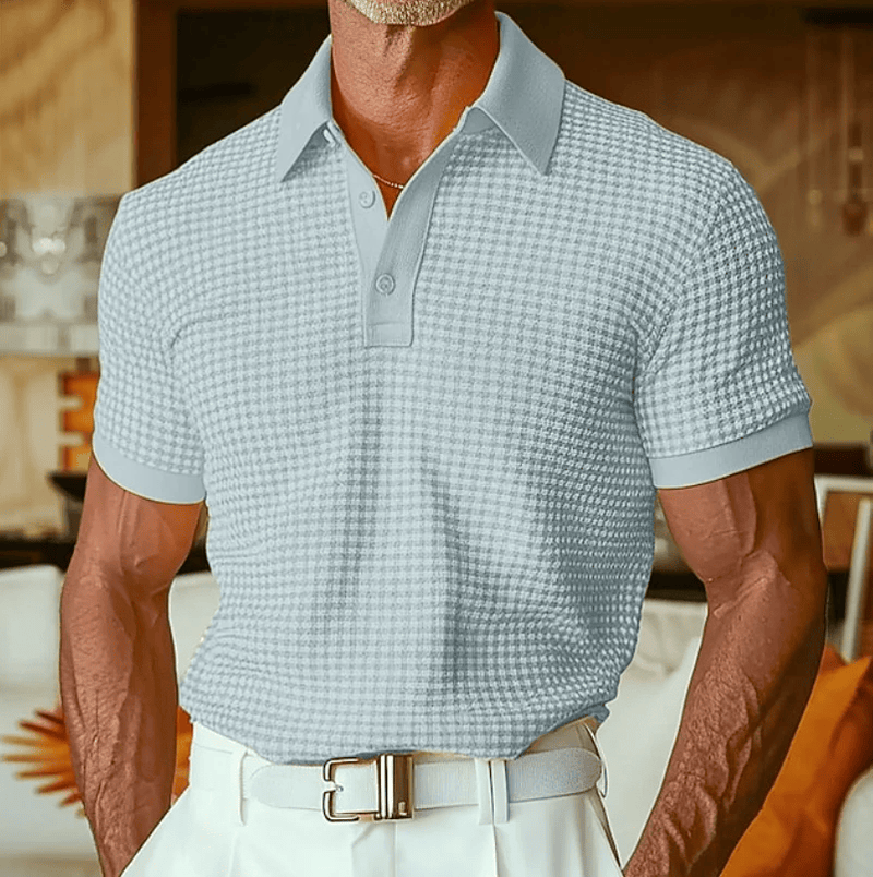 Ishaan - Textured Checked Polo Shirt